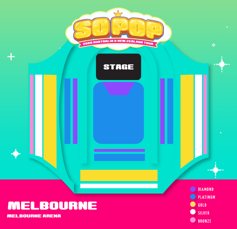 SO POP 2020 Ticket Map - Melbourne Arena, Melbourne