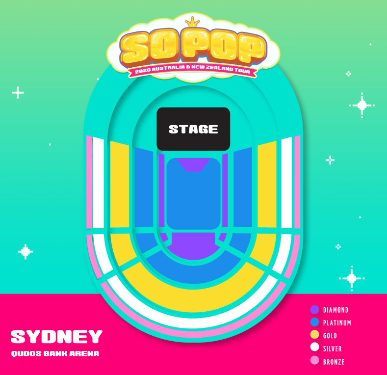 SO POP 2020 Ticket Map - Qudos Bank Arena, Sydney